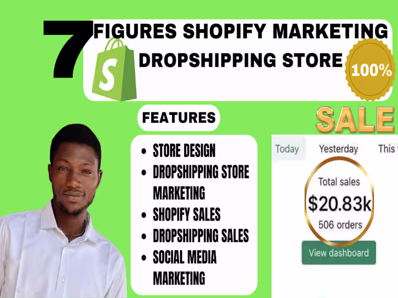 Cover image for  7 Figure Shopify  dropshipping Website Customization 