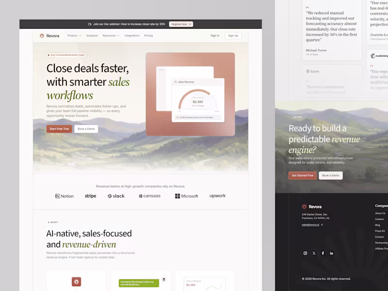 Cover image for Revora Sales Landing Page Design