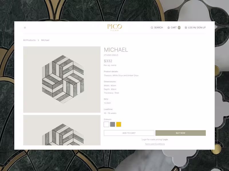 Cover image for Pico | High-End E-commerce Platform for Mosaic Tiles