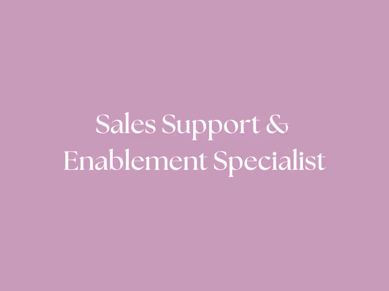 Cover image for Sales Support and Enablement