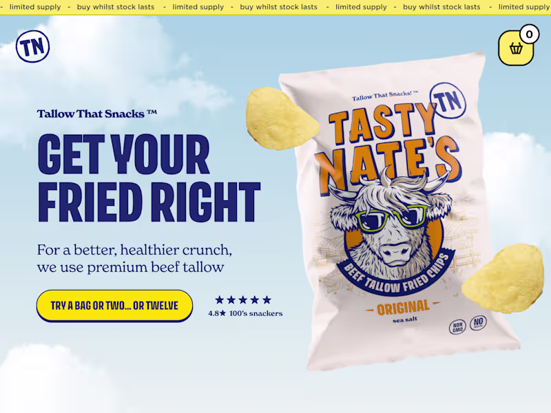 Cover image for Headless Shopify Store Design & Development for Tasty Nate's