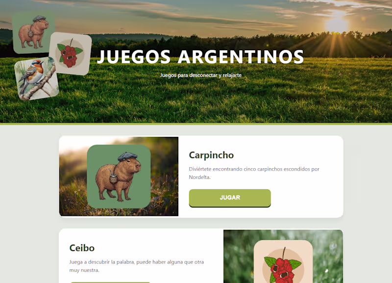 Cover image for Página de Juegos Argentinos