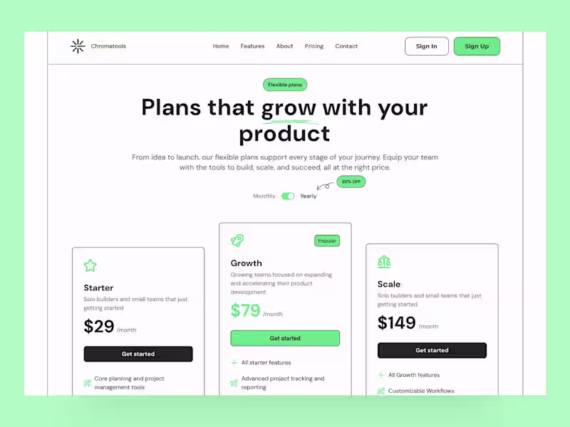 Cover image for Working on a pricing page
