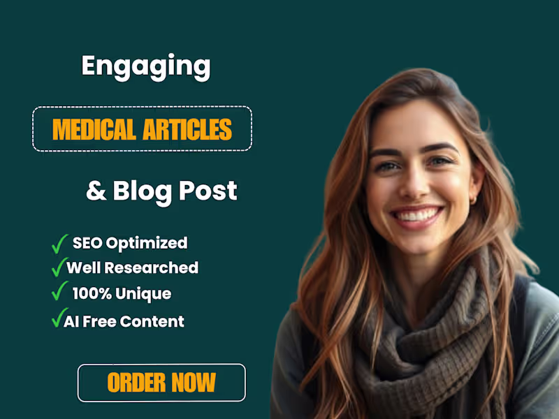 Cover image for I will write engaging medical blog post or article
