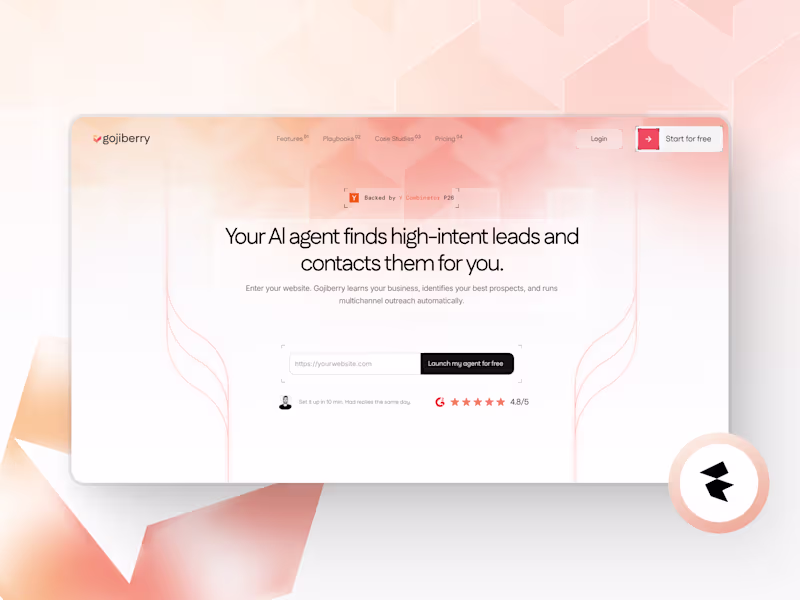 Cover image for Gojiberry AI (YC S26): Framer Website Development & UI Polish