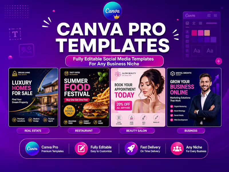 Cover image for Custom Canva Pro Social Media Templates for Your Brand