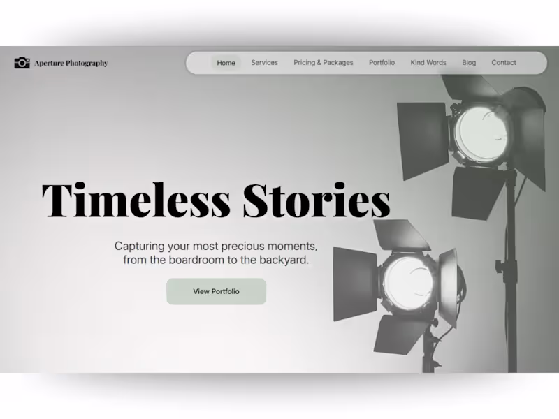 Cover image for Aperture Photography Wix Studio Template