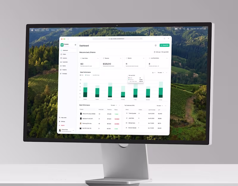 Cover image for Zonatek - E-Commerce Dashboard