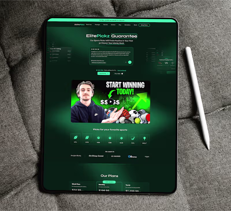 Cover image for ElitePickz Sports Prediction Website