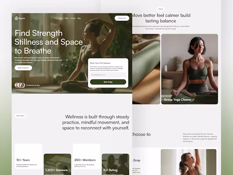 Cover image for Elyora — Yoga & Wellness Framer Template