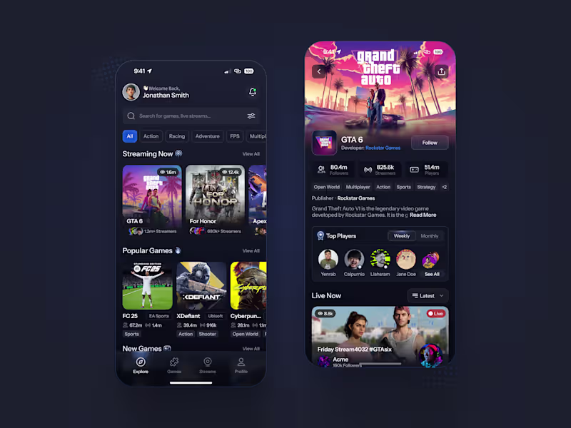 Cover image for Game Streaming App - GTA 6