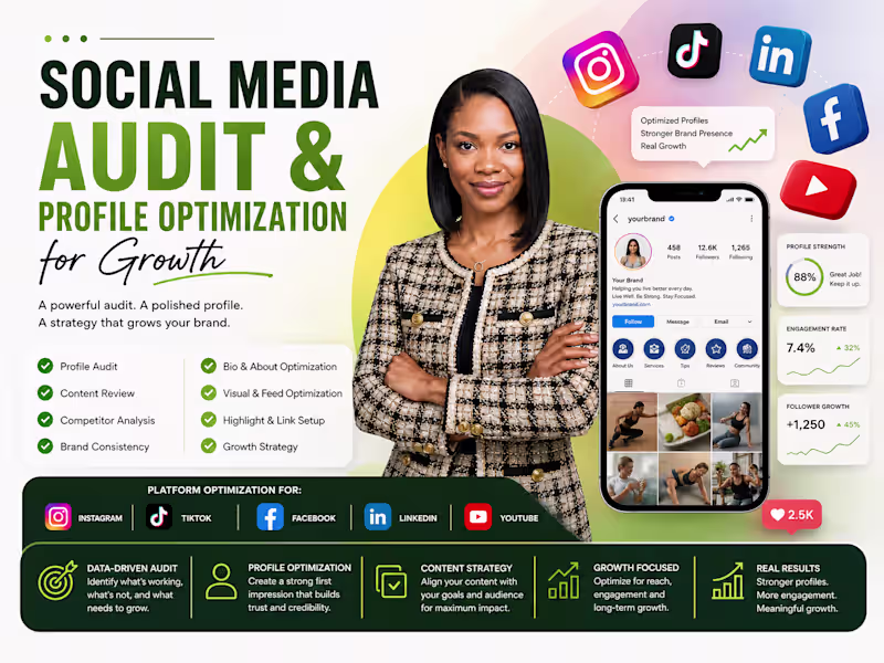 Cover image for Social Media Audit & Profile Optimization for Growth
