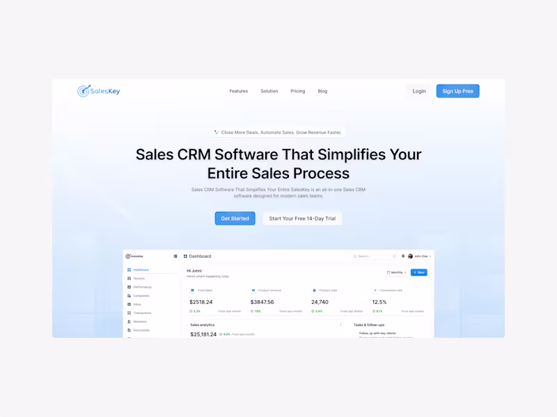 Cover image for SalesKey - Sales CRM Software