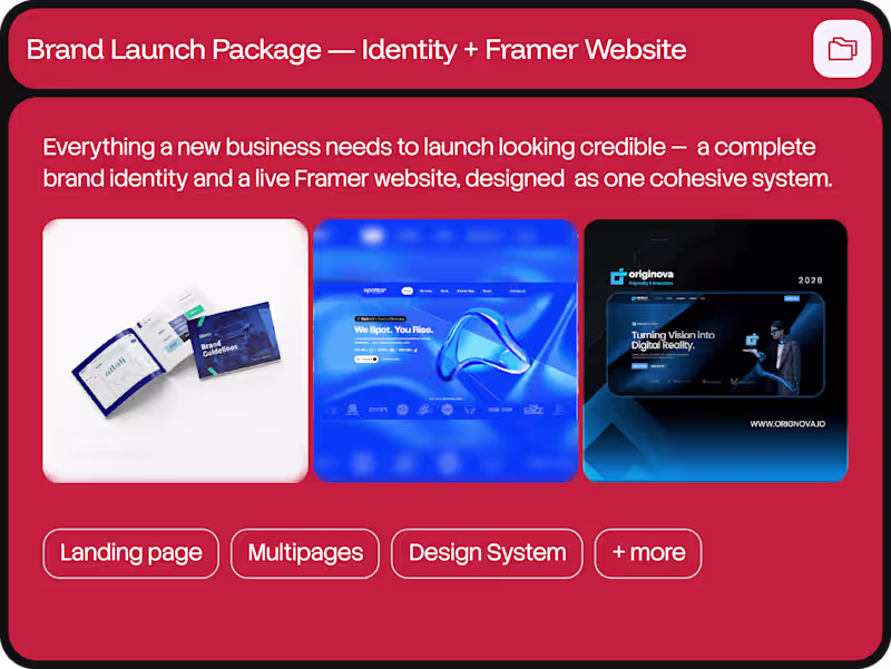 Cover image for Brand Launch Package — Identity + Framer Website