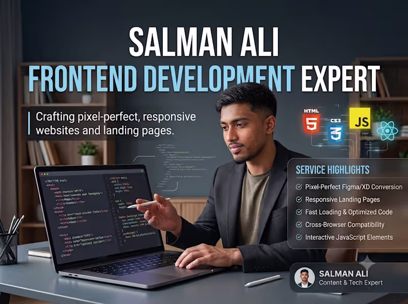 Cover image for Responsive Frontend Websites and Landing Pages using HTML/CSS/JS