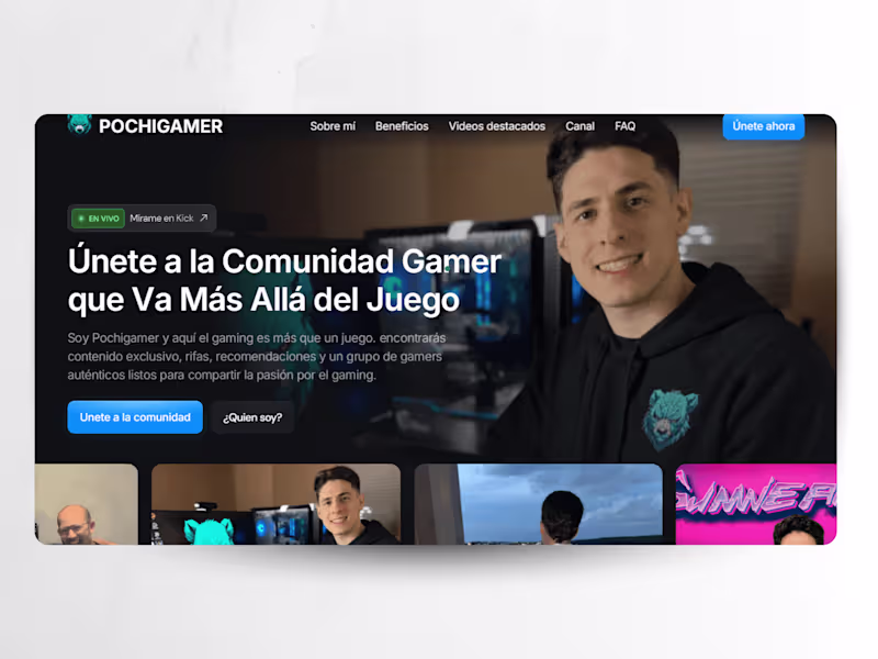 Cover image for Pochigamer Landing Page (Design + Development)