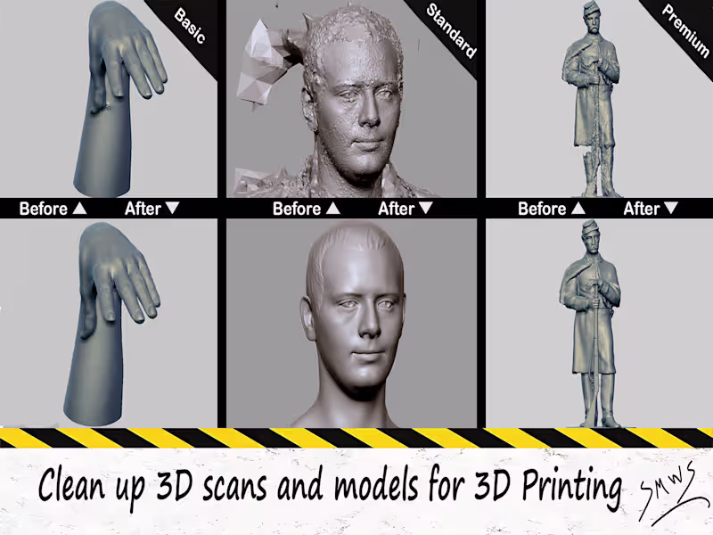 Cover image for I will clean up your 3d scans or fix ai 3d model for 3d printing