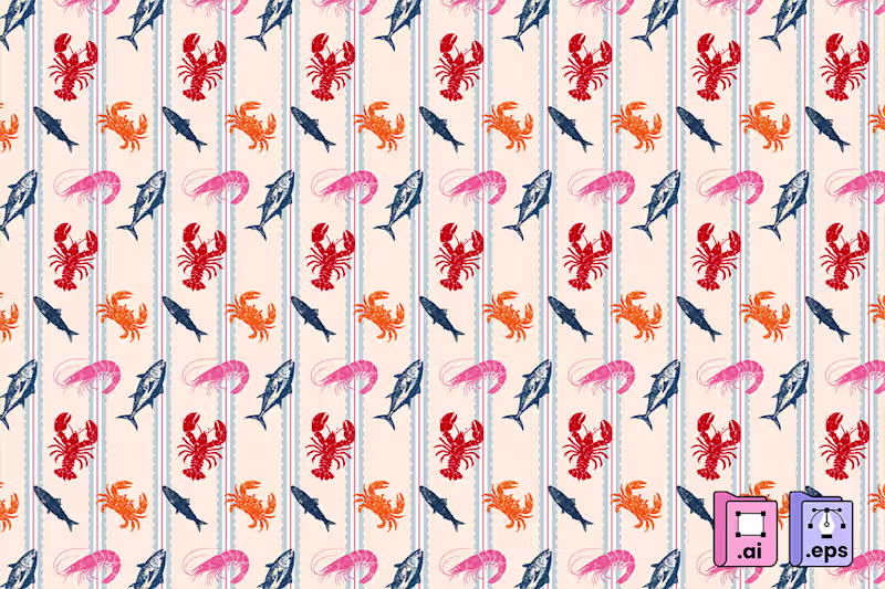 Cover image for Vintage Coastal Seafood Pattern
A charming