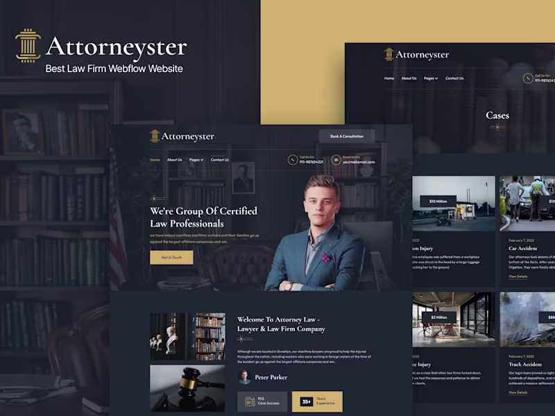 Cover image for Attorneyster - Lawyer Website