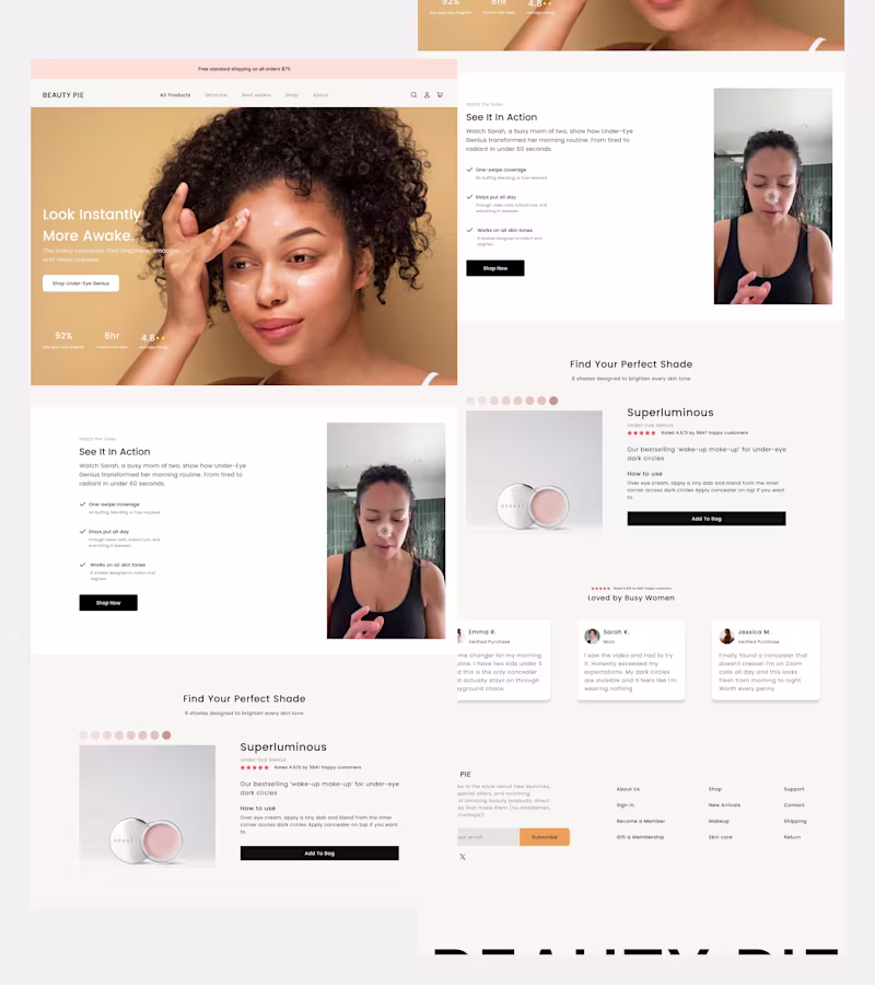 Cover image for Premium E-commerce Website Design for a Beauty Brand