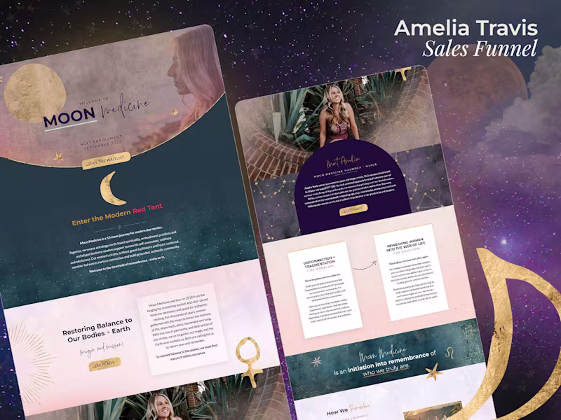 Cover image for Kajabi Design | Astrology-Themed | Amelia Travis