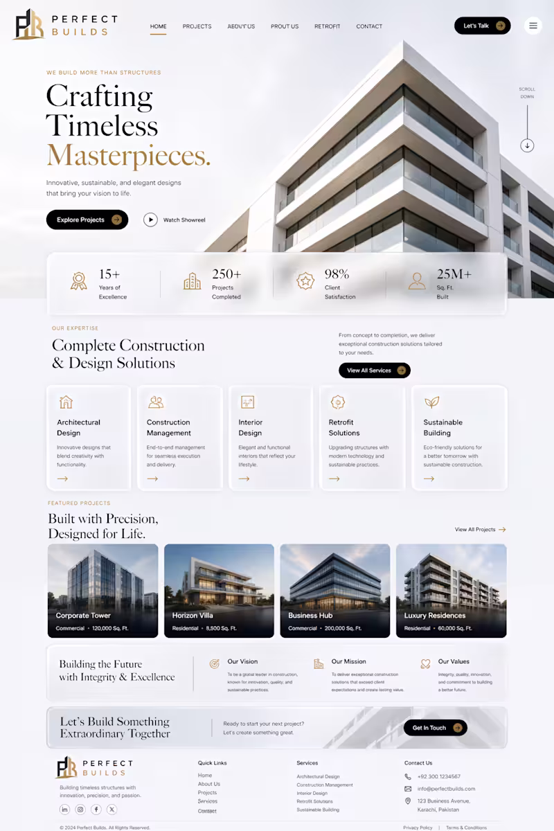 Cover image for Premium Construction Company Website Design