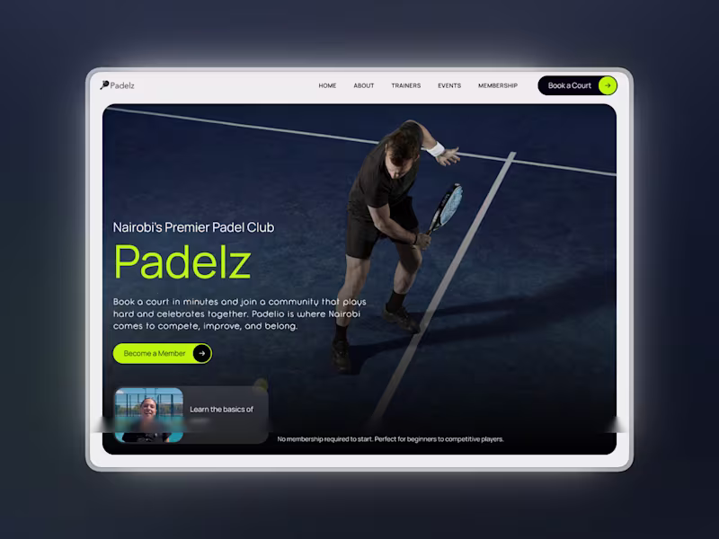 Cover image for Padelz — Padel Club Framer Template