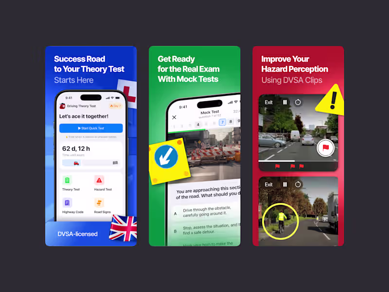 Cover image for Theory Test App screenshots