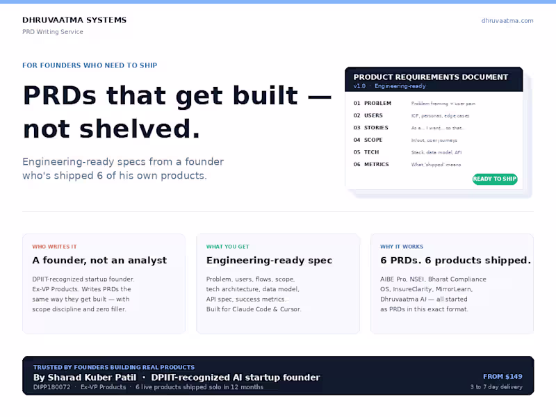 Cover image for Engineering-Ready PRDs for Founders & AI Coding Tools