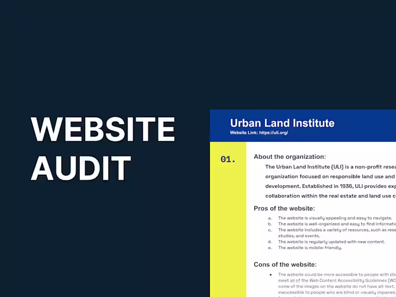 Cover image for Website UX Audit