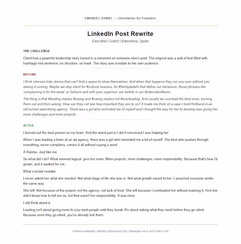 Cover image for LinkedIn ghostwriting for a business