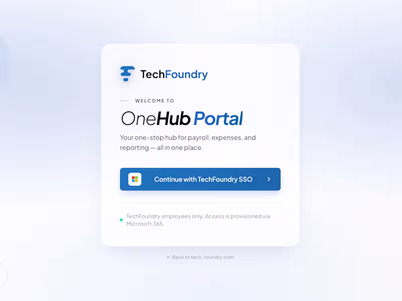 Cover image for TechFoundry OneHub Portal
