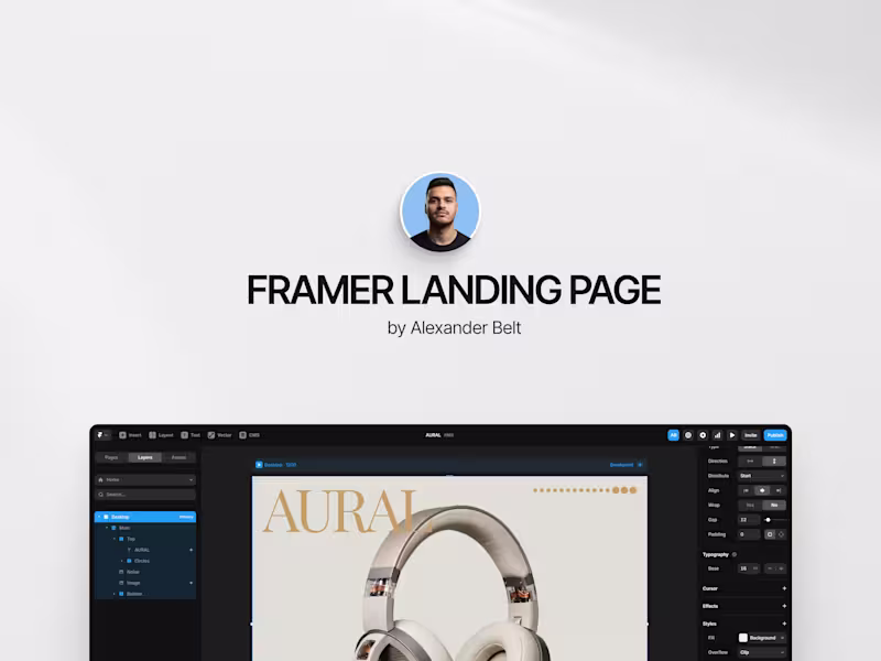 Cover image for Framer Landing Page ⋅ Design & Development