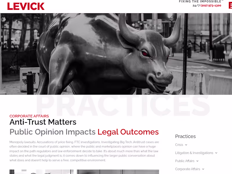 Cover image for LEVICK | Web copy