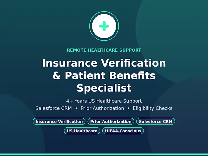 Cover image for US Healthcare Insurance Verification & Patient Benefits Support