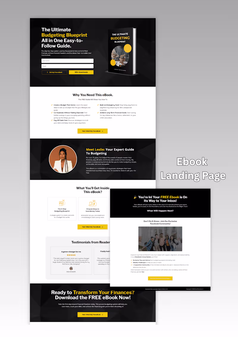 Cover image for Ebook Landing Page Design