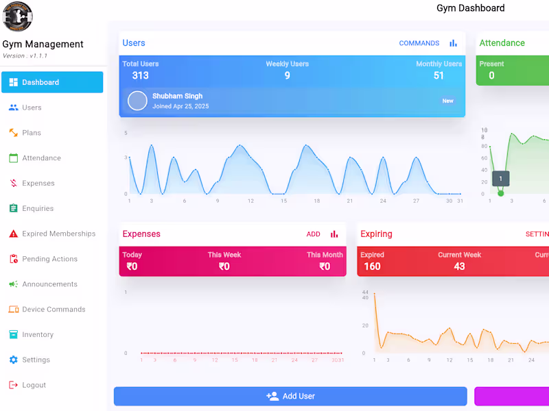 Cover image for Gym Management App