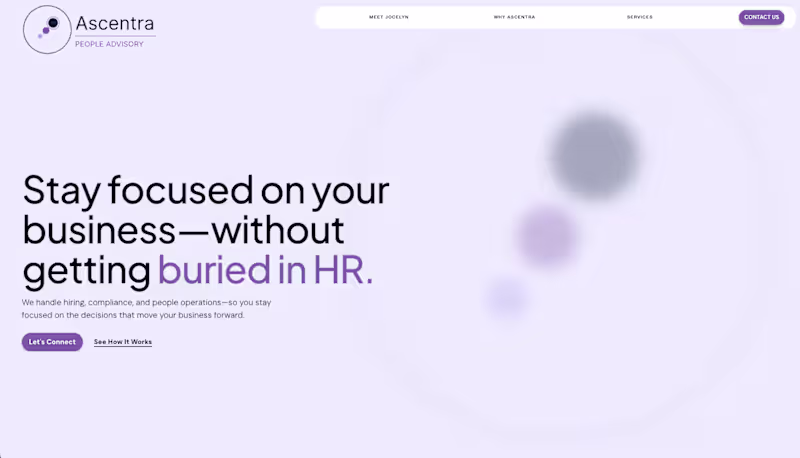 Cover image for Single-Page Framer Website — Ascentra People Advisory