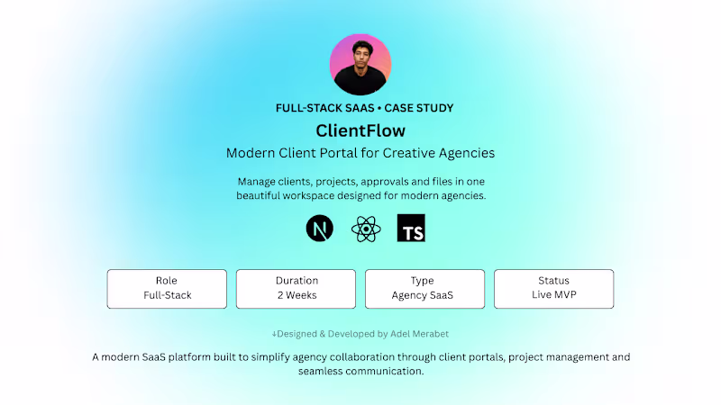 Cover image for ClientFlow — Modern Client Portal
