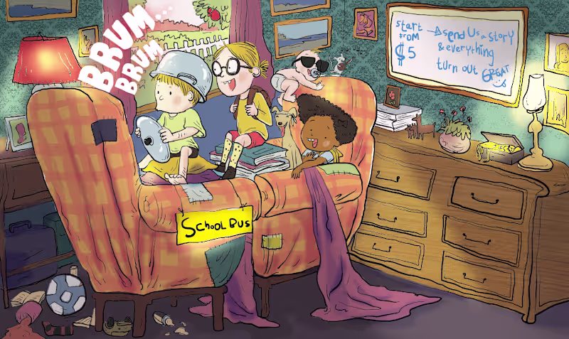 Cover image for I will draw children story book illustration