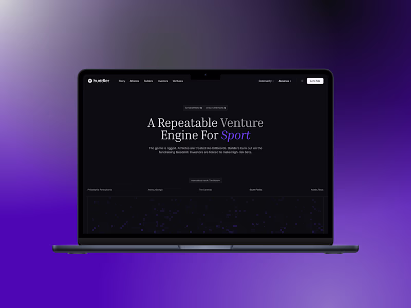 Cover image for Huddler.io — Venture Studio Brand & Website System