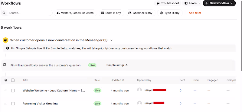 Cover image for AI Chatbot Setup & Automation (Intercom, API Integrations)
