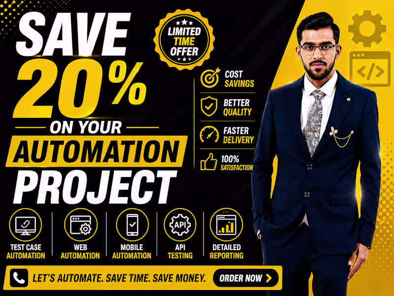 Cover image for I will automate web, mobile, and API testing to save QA effort