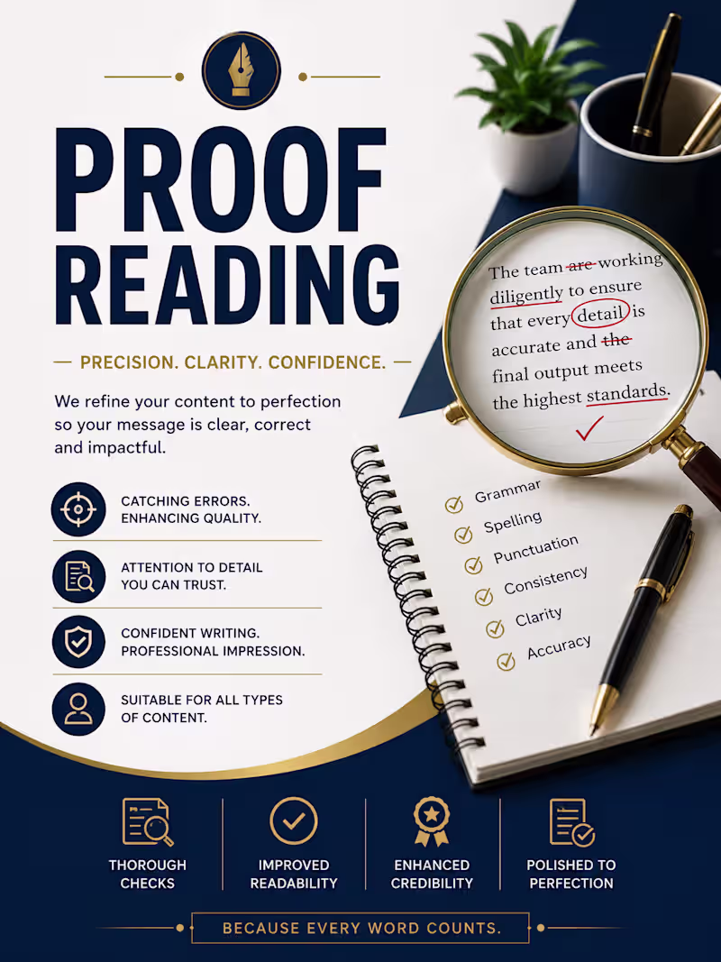 Cover image for Proofreading & Editing (Up to 50 Pages)