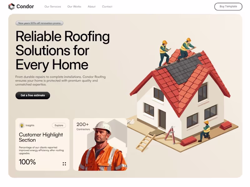 Cover image for Condor Construction Website - Built In Framer