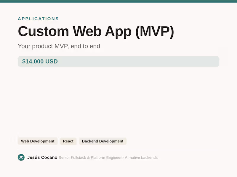 Cover image for Custom Web App (MVP)