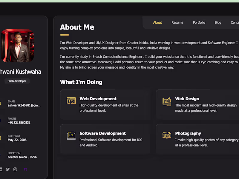 Cover image for Portfolio Website