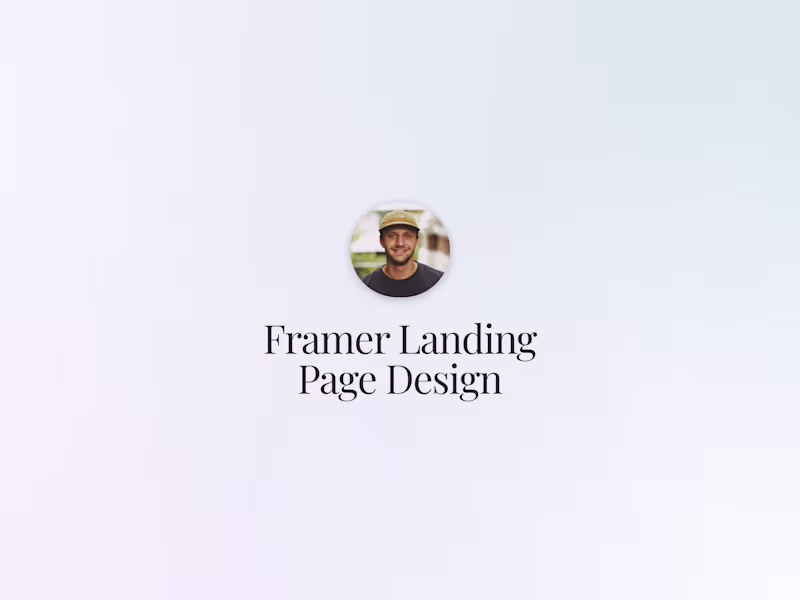 Cover image for Framer Landing Page Design