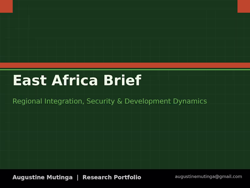 Cover image for East Africa brief
