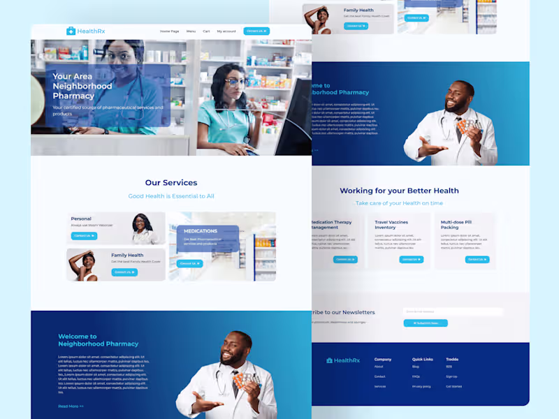 Cover image for HealthRx - Pharmacy Landing Page Web Design